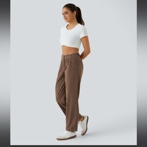 Halara Brown Corduroy Straight Leg Pants